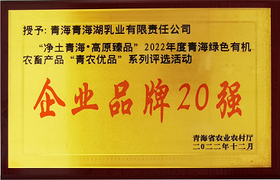 青海湖企業(yè)品牌20強
